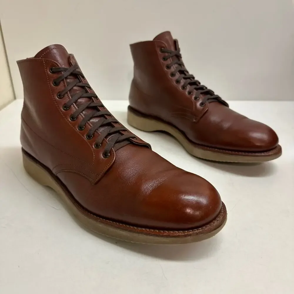 EUC Alden 306 Brown Calfskin Plain Toe Boot CDI Last Made in USA 10.5 AA/B